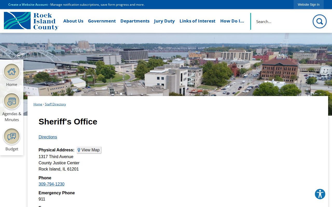 Rock Island County 24-hour release jail contact directory
