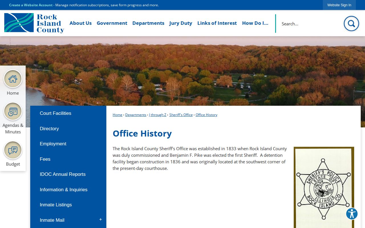 Rock Island County Correctional Center release records and jail history
